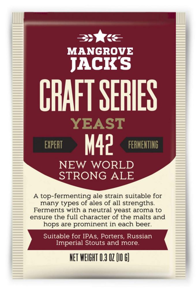 050.718.6 Levadura de cerveza seca serie Mangrove jack’s Craft New World Strong Ale M42, 10g