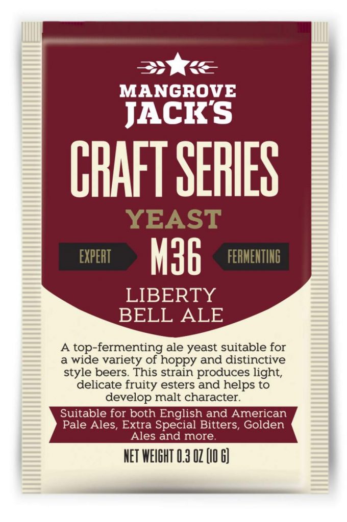 050.711.1 Levadura de cerveza seca serie Mangrove jack’s Craft Liberty Bell Ale M36, 10g